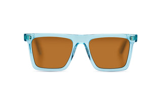 GRANDVIEW - Laguna Eyewear (LIGHT BLUE WITH ROUND FRAME BROWN LENSES) front