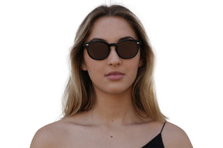 ARCH - Laguna Eyewear (BLACK WITH ROUND FRAME BROWN LENSES) front